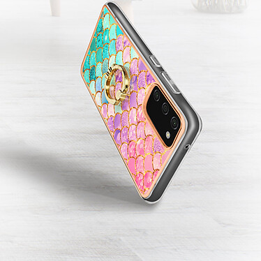 Acheter Avizar Coque Samsung S20 FE Bi-matière avec Bague de Maintien Motif Écaille Multicolore