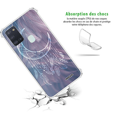 Avis Evetane Coque Samsung Galaxy A21S anti-choc souple angles renforcés transparente Motif Lune Attrape Rêve