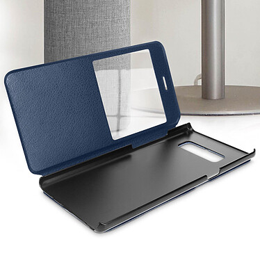 Avizar Housse Galaxy Note 8 Etui Fenêtre Protection à Clapet Ultra-fin Flip Case Bleu pas cher