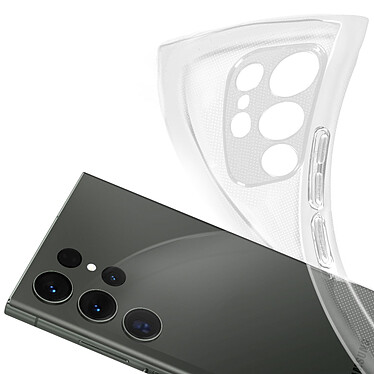 Avizar Coque pour Samsung S23 Ultra Silicone Transparente avec Protection Caméra pas cher