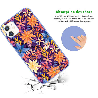 Avis LaCoqueFrançaise Coque iPhone 11 Silicone Liquide Douce lilas Fleurs violettes et oranges