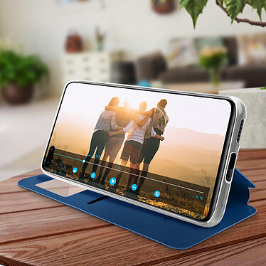 Avis Avizar Housse Huawei P40 Pro Fenêtre d'Affichage Porte-carte Support Vidéo bleu