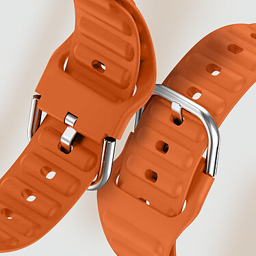 Avis Avizar Bracelet pour Apple Watch 41mm et 40mm et 28mm Silicone Ajustable Fermoir Ardillon  Orange