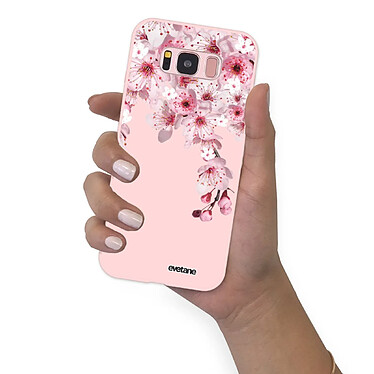 Evetane Coque Samsung Galaxy S8 Silicone Liquide Douce rose pâle Cerisier pas cher