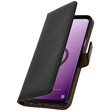 Avizar Étui Galaxy S9 Housse cuir folio portefeuille fonction support noir coque gel