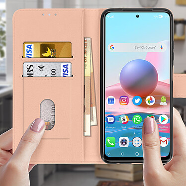 Avis Avizar Étui Xiaomi Redmi Note 10 / 10s avec Porte-carte Fonction Support rose champagne