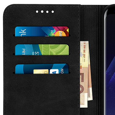 Avizar Housse Galaxy S8 Plus Étui Porte-cartes Fonction Support Coque Silicone Gel noir pas cher
