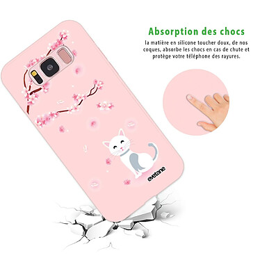 Avis Evetane Coque Samsung Galaxy S8 Silicone Liquide Douce rose pâle Chat et Fleurs