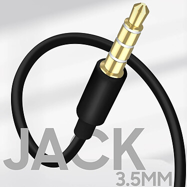 Écouteurs Filaires Jack 3.5mm Son Clair Micro et Télécommande Câble Plat Noir pas cher