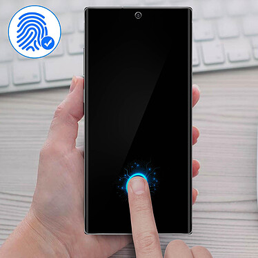 Avizar Film Écran Galaxy Note 10 Plus Verre trempé Ultrasonique Transparent Bord Noir pas cher