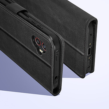Avizar Housse pour Samsung Xcover 6 Pro Clapet Portefeuille Fonction Support Vidéo  noir pas cher
