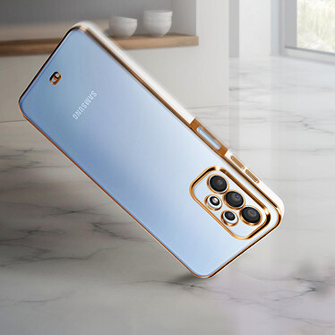 Avis Avizar Coque pour Samsung A23 5G Souple Caméra Protégée Dos Transparent Bord blanc