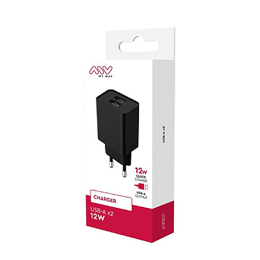 Avis Myway Chargeur Secteur avec Deux Ports USB-A 12W Noir