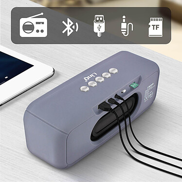 Acheter LinQ Enceinte sans-fil LED Bluetooth Jack 3.5mm Micro-SD /USB Radio FM  Gris