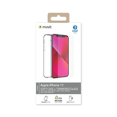 Avis Muvit Pack Coque + Verre Trempé pour iPhone 11 RECYCLETEK SOUPLE Transparent