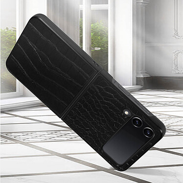 Avis Avizar Coque pour Samsung Z Flip 4 Cuir Texture Croco Série Crocs Wild  Noir