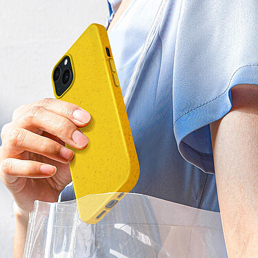 Acheter Avizar Coque pour iPhone 15 Silicone gel Anti-traces Compatible QI 100% Recyclable  Jaune