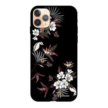 LaCoqueFrançaise Coque iPhone 11 Pro Silicone Liquide Douce noir Fleurs Sauvages