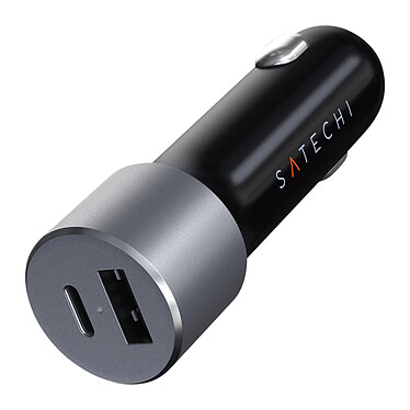 Satechi Chargeur Voiture 72W USB-C Power Delivery + USB Voyant LED Gris Sidéral