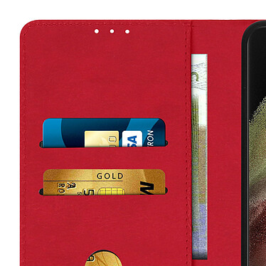 Avizar Étui Samsung Galaxy S21 Ultra Protection avec Porte-carte Fonction Support rouge pas cher