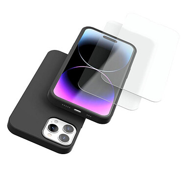 Avis Evetane Coque iPhone 14 Pro Max Silicone liquide Noire + 2 Vitres en Verre trempé Protection écran Antichocs