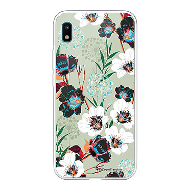 LaCoqueFrançaise Coque Samsung Galaxy A10 360 intégrale transparente Motif Fleurs vert d'eau Tendance