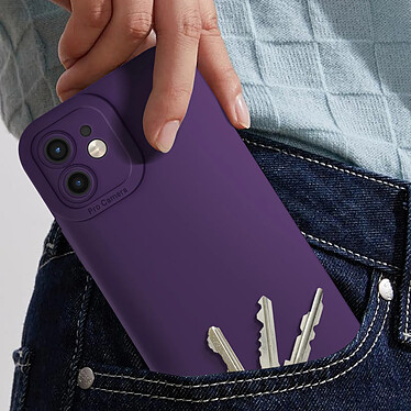 Avis Avizar Coque pour iPhone 12 Silicone Mat Protection Caméra Violet Foncé