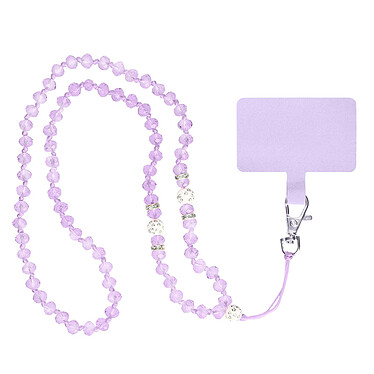 Avizar Cordon pour Smartphone Universel Coque et Étui Pendentif avec perles 74cm  violet