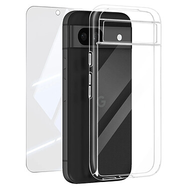 Mayaxess Pack Protection pour Google Pixel 8A Coque Souple et Verre Trempé 9H Transparent