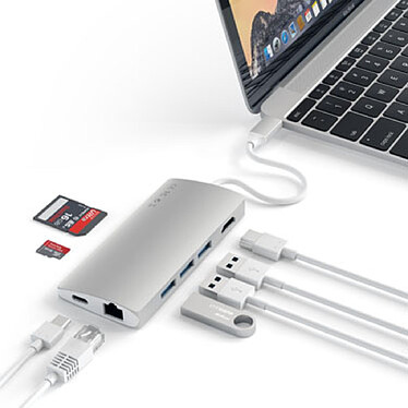Satechi Multiports USB-C 4K et Ethernet V2 Argent