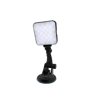 Muvit Lampe de Travail à LED Rechargeable avec Ventouse et Multisupport Règlable Noir