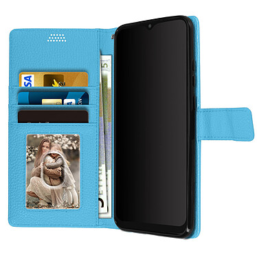 Acheter Avizar Housse pour Samsung Galaxy A03 Aspect Grainé Clapet Portefeuille Stand Vidéo  bleu