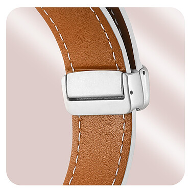 Acheter Avizar Bracelet pour Galaxy Watch 5 / 5 Pro / 4 Cuir Fermoir Boucle Magnétique  blanc