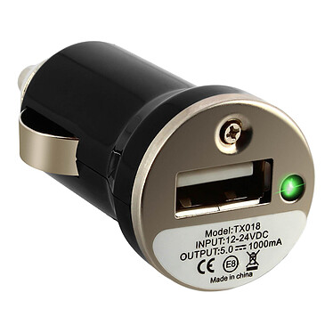 Avizar Chargeur voiture Smartphone Allume-cigare Port USB Indicateur LED - Noir