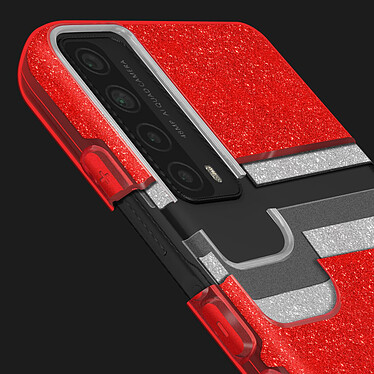 Avis Avizar Coque Huawei P smart 2021 Paillette Amovible Silicone Semi-rigide rouge