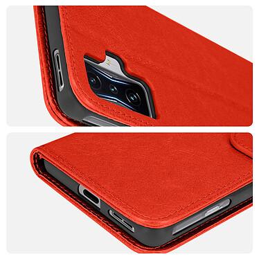 Avizar Housse pour Xiaomi Poco F4 GT Clapet Portefeuille Fonction Support Vidéo  rouge pas cher