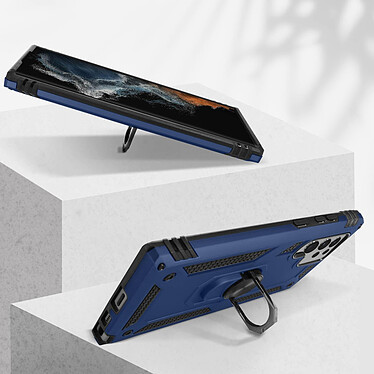 Acheter Avizar Coque Samsung Galaxy S22 Ultra Antichoc Hybride Bague Support Vidéo - bleu