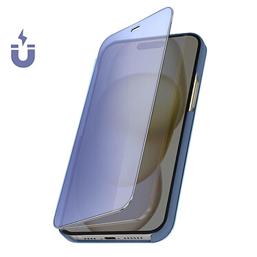 Avizar Étui Clear View pour iPhone 15 Pro Max Clapet Miroir Fonction Support  Bleu pas cher