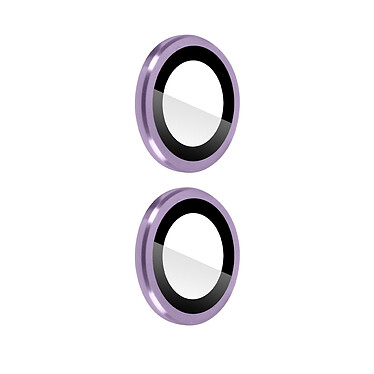Avizar Film caméra pour iPhone 14 et 14 Plus Verre trempé 9H 0.4mm  Transparent Contour violet