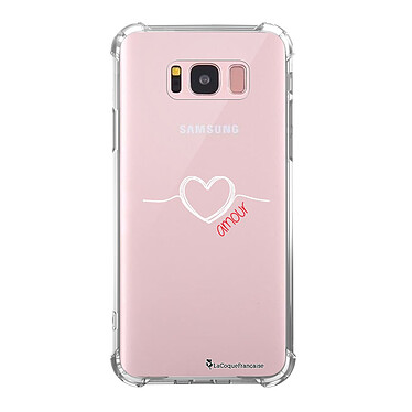 LaCoqueFrançaise Coque Samsung Galaxy S8 anti-choc souple angles renforcés transparente Motif Coeur Blanc Amour