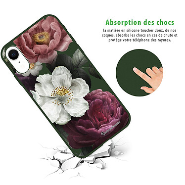Avis LaCoqueFrançaise Coque iPhone Xr Silicone Liquide Douce vert kaki Fleurs roses