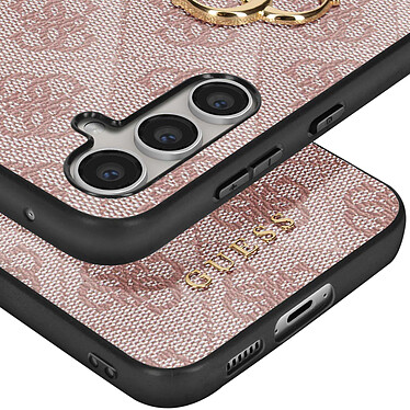 Guess Coque pour Samsung Galaxy S23 FE Bi-matière Antichoc Design Élégant Rose Poudré pas cher