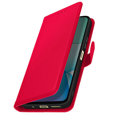 Avizar Étui pour Xiaomi Redmi 13 Clapet Portefeuille Languette Magnétique Rouge