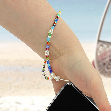 Acheter Avizar Bijou de Téléphone Bracelet à Perles multicolores Cœurs Blancs Collection Summer