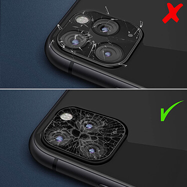 Avizar Protège Caméra iPhone 11 Pro / Pro Max Verre Trempé 9H Anti-trace Noir pas cher