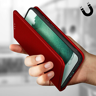 Forcell Étui pour Samsung Galaxy S22 Plus Cuir Porte-carte  Smart Pro Leather carmin pas cher