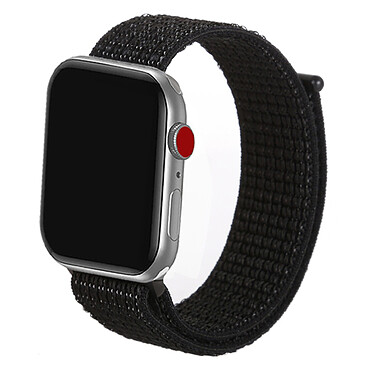 Avizar Bracelet pour Apple Watch 41mm et 40mm et 38 mm Nylon Tissé noir de jais Ajustable par Scratch