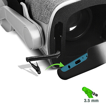 Casque VR Smartphone Immersion Audio Jack 3.5mm Sangles réglables Gris et noir pas cher
