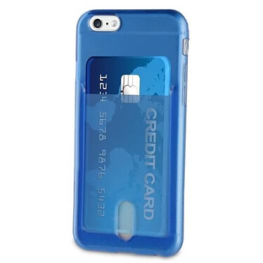 Muvit Coque pour iPhone 6 / 6S / 7 / 8 PassPass en Silicone avec Porte-cartes Bleu