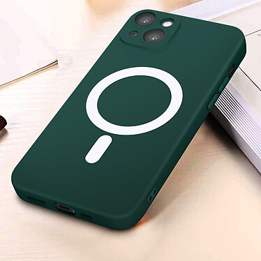 Avis Avizar Coque MagSafe pour iPhone 14 Plus Soft Touch Finition Mate Bords Surélevés  vert foncé